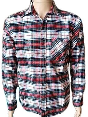 Vintage The Vermont Flannel Shirt Mens Small Tartan Plaid Outdoor USA Made